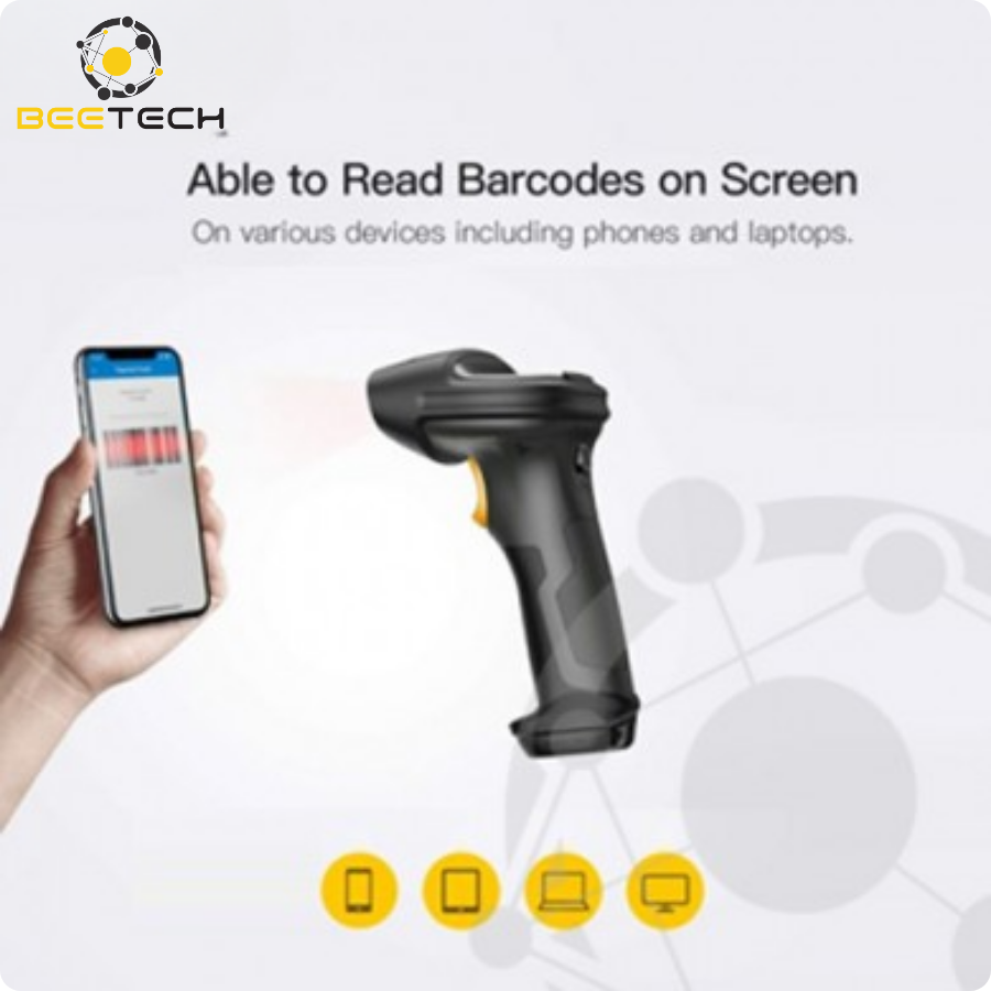 Inateck Pro 7-1D Wireless Barcode Scanner